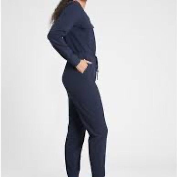 NWT ATHLETA Zuma Jumpsuit Navy Romper Pants Womens Sz XS/S - Picture 2 of 10